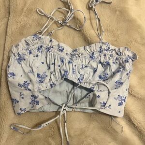 Floral Blue Women's Top